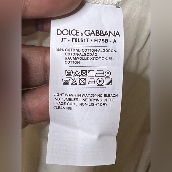 DOLCE & GABBANA "Tropical" Printed Ivory Cotton T-shirt Sz 46 IT/10 US - Picture 8 of 12